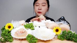 관자회 가리비회 왕우럭조개 리얼사운드 먹방 ASMR RAW SEAFOOD(PEN SHELL,SCALLOPS,KEEN'S GAPER) MUKBANG EATING SOUNDS