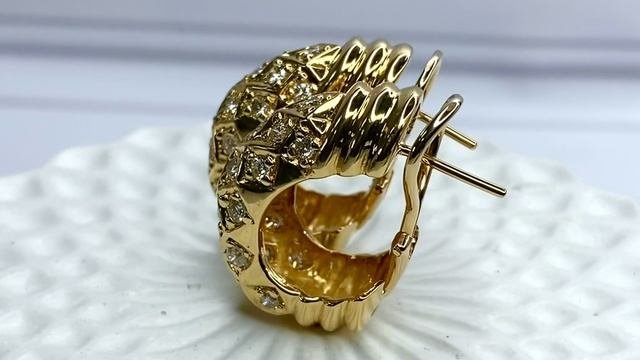 Золотые серьги с бриллиантами 750 пробы 2,30 Ct