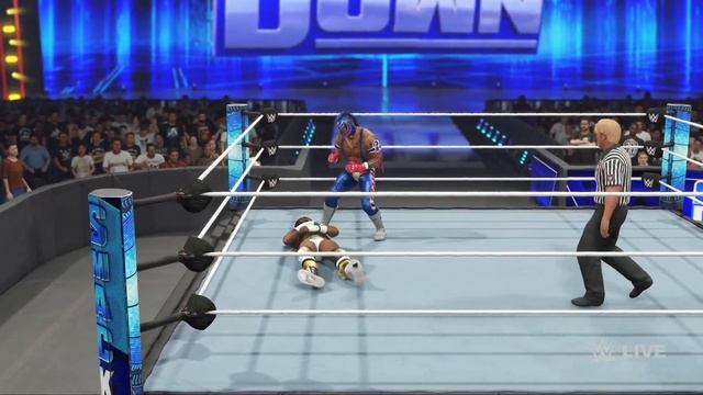 SMACKDOWN | Rey Mysterio vs Santos Escobar | WWE 2k24 Gameplay смотреть онлайн