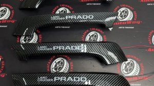 Накладки на ручки  Prado 150 с подсветкой, карбон