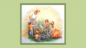 Акварельная картина "Любимая клумба"