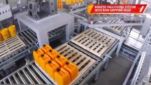 Робот-паллетизатор для укладки туалетной бумаги или канистр на паллеты | ROBOPAC PEGASUS