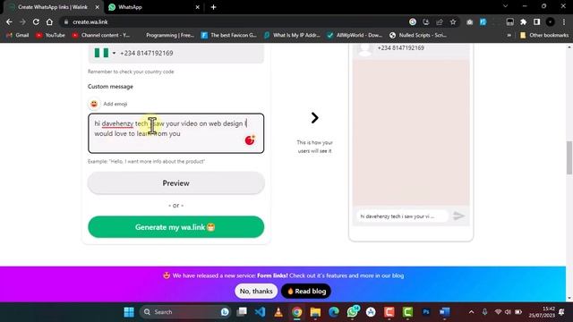 How To Create Customized WhatsApp link With Custom Message | WhatsApp Link Generator 2024