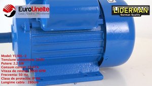 MOTOR ELECTRIC MONOFAZAT LIDERMAN DRK-YL90L-2, 2.2KW, 3000RPM, CARCASA FONTA