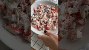 Фаршированные грибочки с крабовыми палочками в аэрогриле Demiand 🍄🟫