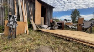 Купили участок с хоз.блоком. Переделка бытовки под летний домик бюджетно #строительство #дом #дача