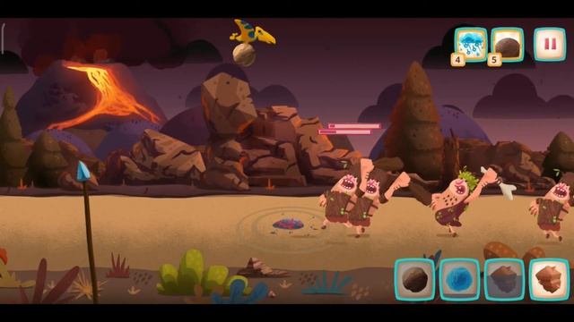 Dino Bash: тройной камнепад. Подрываем всех троглодитов! смотреть онлайн