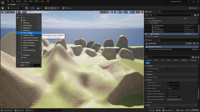 13. Landscape Collisions. THE INTERMEDIATE Landscapes Unreal Engine 5