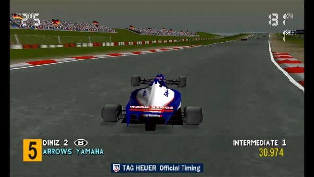 F1 97 ps1 gameplay: Nurburgring - Pedro Diniz