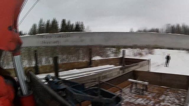 Наконец-то панель, а не фура! Разгрузка длинномера манипулятором  зил 131 с кму.
