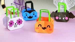 Оригами Сумочка ТЫКВА, ВАМПИР, ЛЕТУЧАЯ МЫШЬ И ЧЕРЕП из бумаги на ХЕЛЛОУИН!