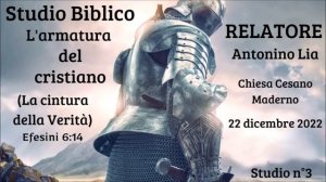 "L'armatura del cristiano" (La cintura della Verità) Efesini 6:14