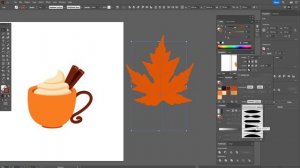 РИСУЕМ ОСЕННЮЮ ЧАШЕЧКУ С ПЕНКОЙ И КОРИЦЕЙ В ADOBE ILLUSTRATOR