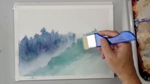 Painting Foggy Misty Mountains in Watercolor