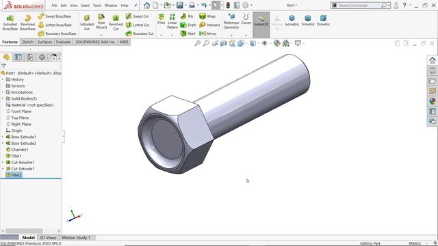 Flange Bolt in SolidWork