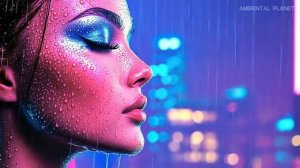 Voices In The Rain - Calm Atmospheric Music On A Cyberpunk Rooftop