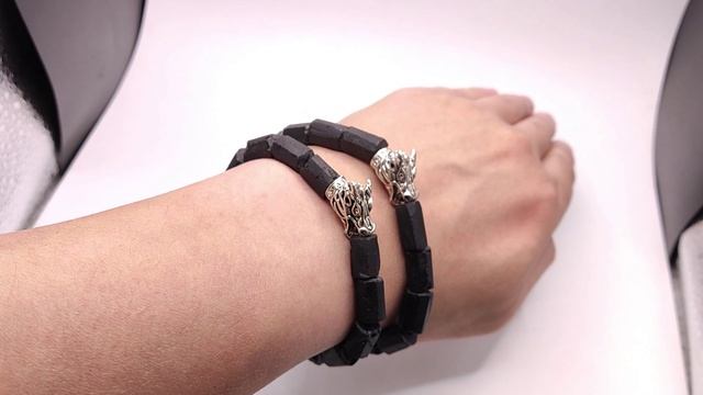 Браслет из бусин: Чёрный Турмалин (Шерл)