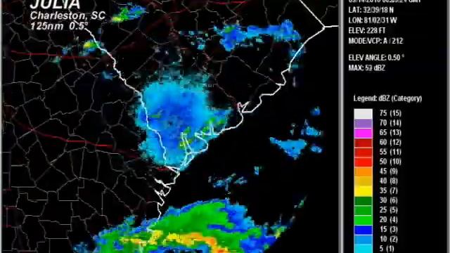 2016 Julia - Charleston, SC WSR-88D Radar Animation смотреть онлайн
