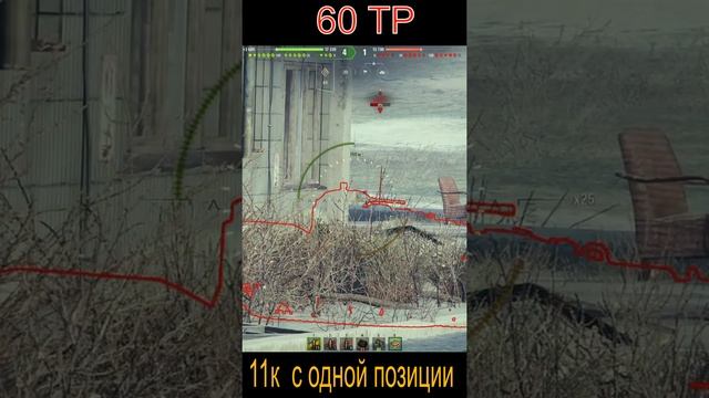 60TP 11к  с одной позиции #shorts #WoT