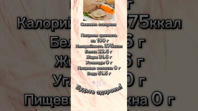 Свинина отварная КБЖУ