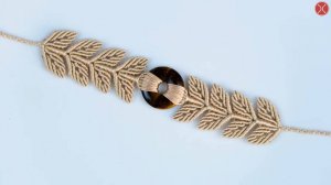 Macrame tutorial： DIY Macrame leaf Bracelet with Donut bead ｜ Step by step tutorial(1)