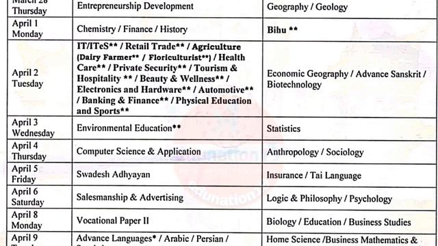 AHSEC Latest Update | HS 1st Year Final Exam Routine 2024 | HS 1st Year Final Exam Date