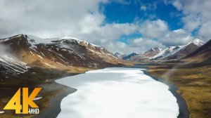 4K Drone Footage - The Mountains of Heaven - Tian Shan Mountains Arial Relax Film with Ambient Music