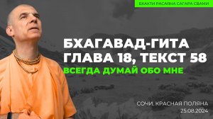 Лекция по Бхагавад-гите 18.58. Всегда думай обо Мне (Сочи. Красная поляна 25.08.2024г.)