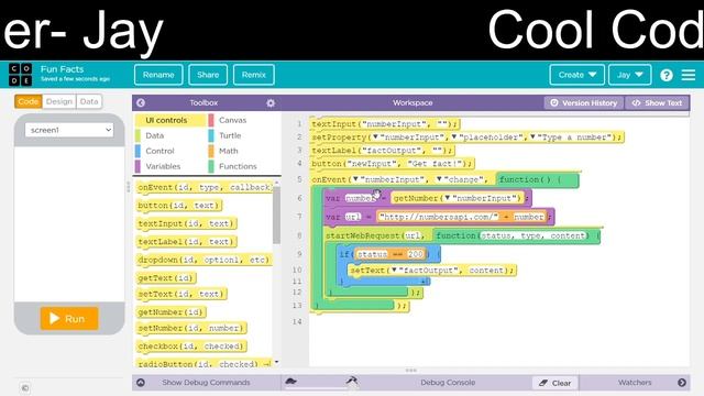 Fun facts generator on Code.org | App Lab | Cool Coder- Jay #coding