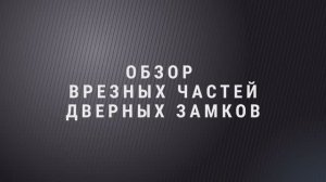 Обзор врезных частей замков поставляемых компанией OZLocks