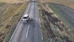 Уничтоженная техника Всу на дороге в районе Коренево