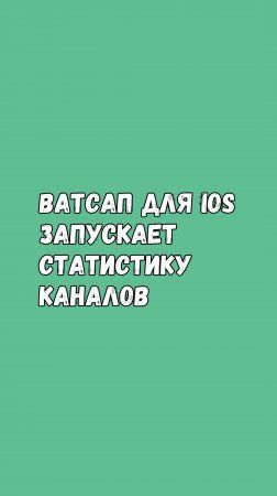 Ватсап Для iOS Запускает Статистику Каналов