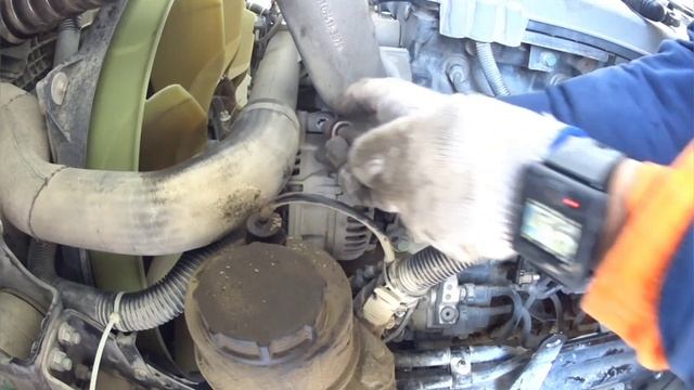 Man Truck TGS-40.480.... abnormal sounds. troubleshoot and replace alternator and belt. mantruck