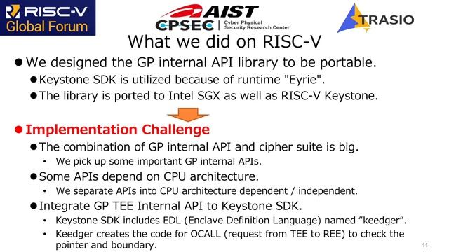 Portable Implementation of GlobalPlatform API for TEE - Kenta Nakajima & Kuniyasu Suzaki, TRASIO смотреть онлайн