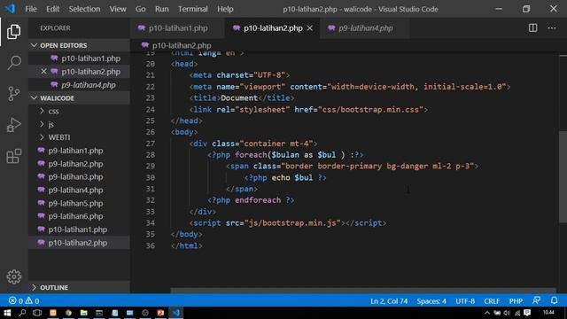 Kuliah Online Pemrograman Web Pertemuan 10 Prodi TI UIN Walisongo Semarang