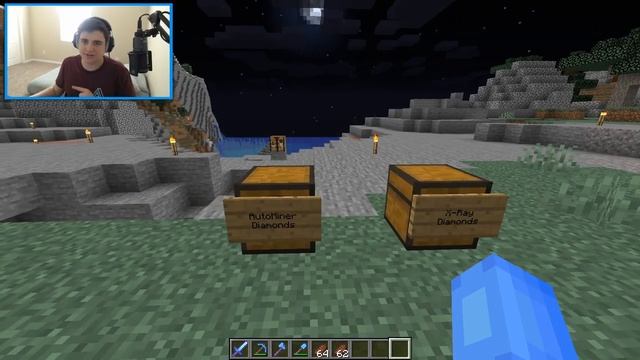 finding diamonds with XRAY vs AUTOMINE in Minecraft! смотреть онлайн