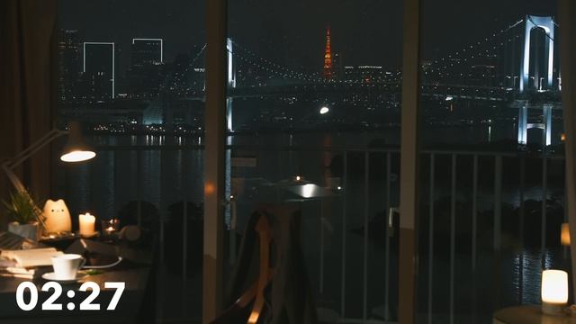 2 часа StudyWithMe - calm lofi _ Rainy Night Over the Bay - Pomodoro 25/5