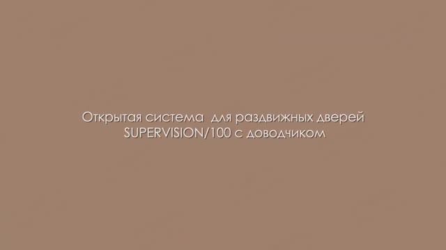 ИНСТРУКЦИЯ ПО УСТАНОВКЕ ОТКРЫТОЙ СИСТЕМЫ ДЛЯ РАЗДВИЖНЫХ ДВЕРЕЙ ARMADILLO SUPERVISION/100