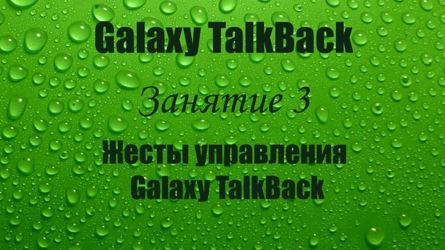 Galaxy TalkBack. Занятие 3. Жесты управления Galaxy TalkBack.