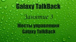 Galaxy TalkBack. Занятие 3. Жесты управления Galaxy TalkBack.