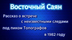 о следах на Восточном Саяне в 1982 году