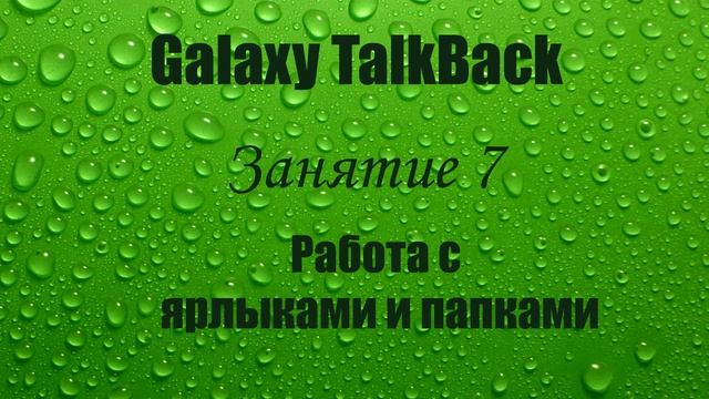 Galaxy TalkBack. Занятие 7. Работа с ярлыками и папками.