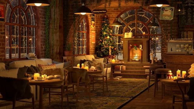 Cozy Christmas Coffee Shop Ambience Piano Jazz Music for Relaxing, Studying and Working смотреть онлайн
