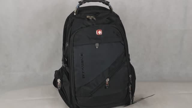 Обзор рюкзака SwissGear 8810 (3 отсека) чёрный смотреть онлайн