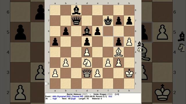 Bartel, Mateusz vs Solak, Dragan | 44th Chess Olympiad 2022, Chennai India смотреть онлайн
