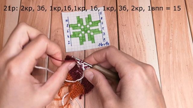 Плоский тигр в праздничной кофте. Снежинка - жаккард крючком. Тигр крючком. Crochet tiger amigurumi
