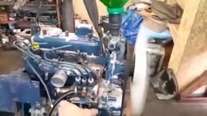 Запуск дизельного двигателя KUBOTA D1005 со СПЕЦТЕХНИКИ