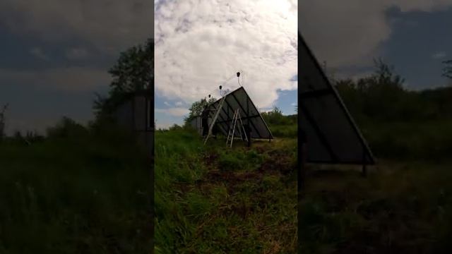 Монтаж солнечных панелей на железо-бетонный каркас.