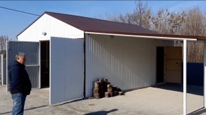 Обзор гаража 5,5*7 с навесом. За 200 тыс. руб. Гараж своими руками. #гараж