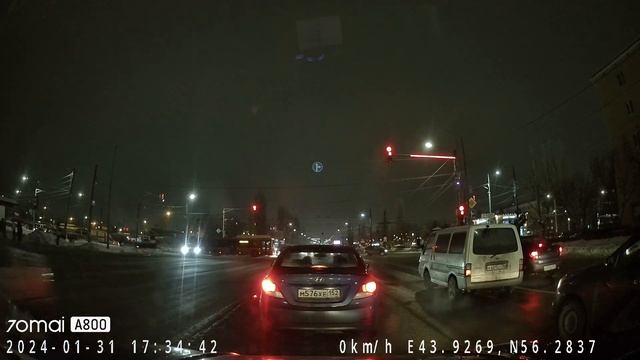 Автобус догнал хонду на Заречке, 31.01.24